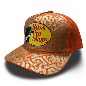 Sunset Orange Pro Shop Snapback w/ Light Gold Textile