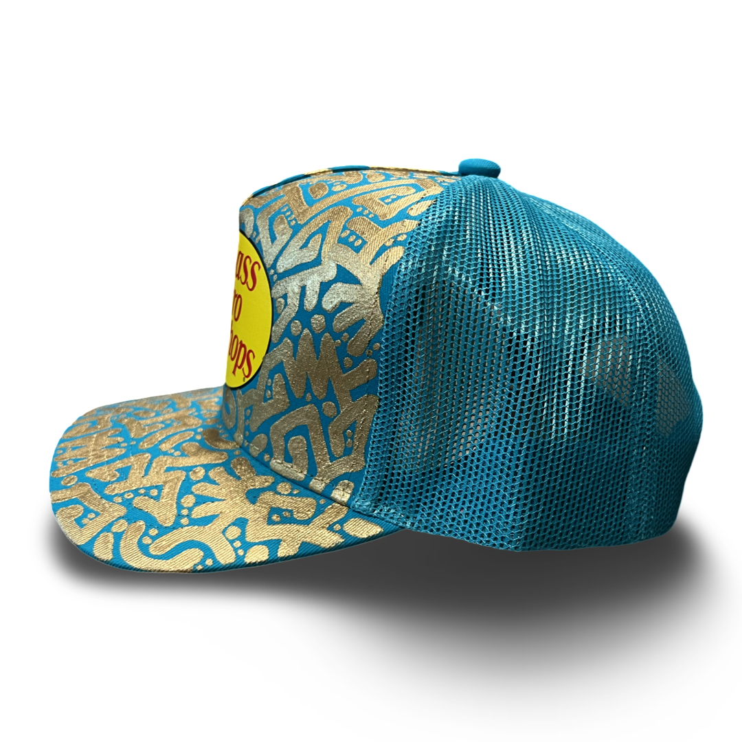 Teal Bass Pro Shop Snapback w/ Light Gold Textile
