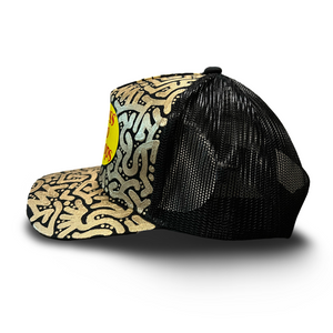 Black Bass Pro Shop Snapback w/ Light Gold Textile
