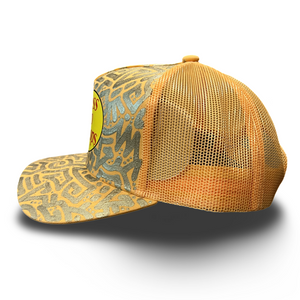 Mandarin Orange Pro Shop Snapback w/ Light Gold Textile
