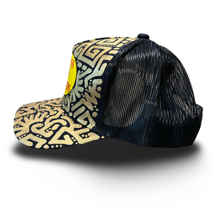 Navy Bass Pro Shop Snapback w/ Light Gold Textile