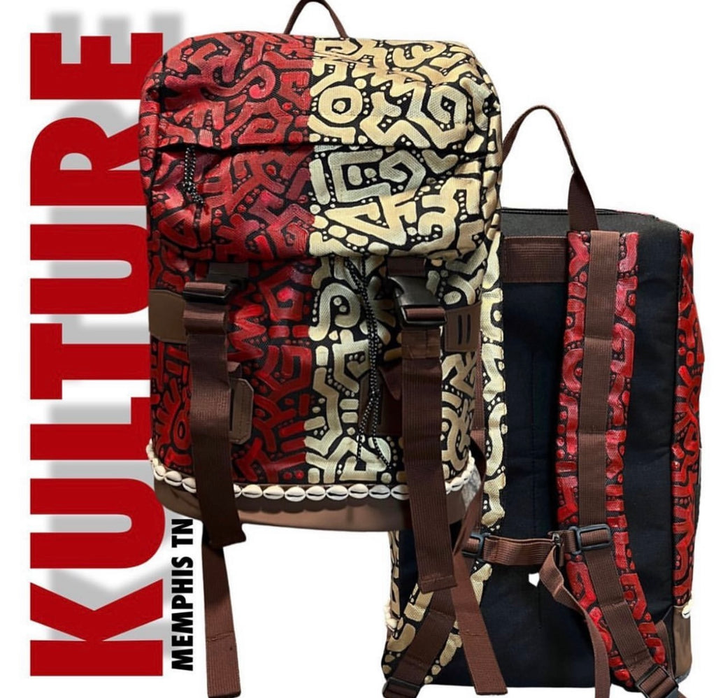 Maroon/Gold Two Toned Tribal Backpack